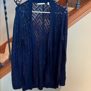 Cyrus Open-Knit Navy Cardigan